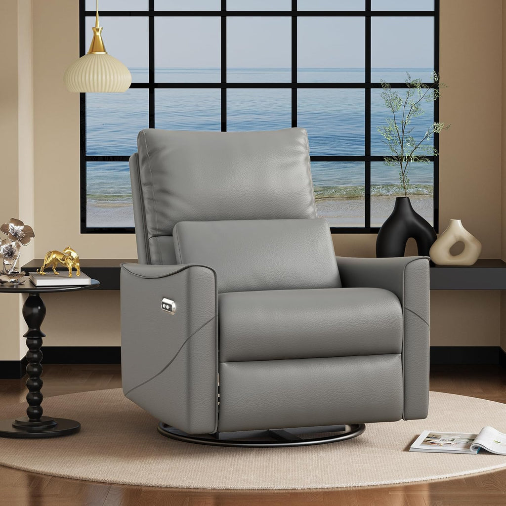 Power Swivel leather Rocker Recliner Chair