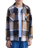 Arshiner Boys Flannel Shirts Kids Button Down Plaid Shirt Casual Long Sleeve Shirt Tops Boys and Girls Fall Plaid Jacket