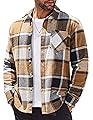 COOFANDY Mens Flannel Shirts Long Sleeve Button Down Shirts Lightweight Flannel Jacket Casual Plaid Shirt