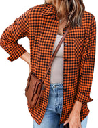 Zeagoo Long Sleeve Plaid Shirt for Women Button Down Shirts Buffalo Shackets Business Casual Blouses