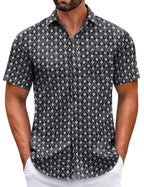 COOFANDY Mens Short Sleeve Casual Button Down Shirts Summer Untucked Dress Shirts with Pocket