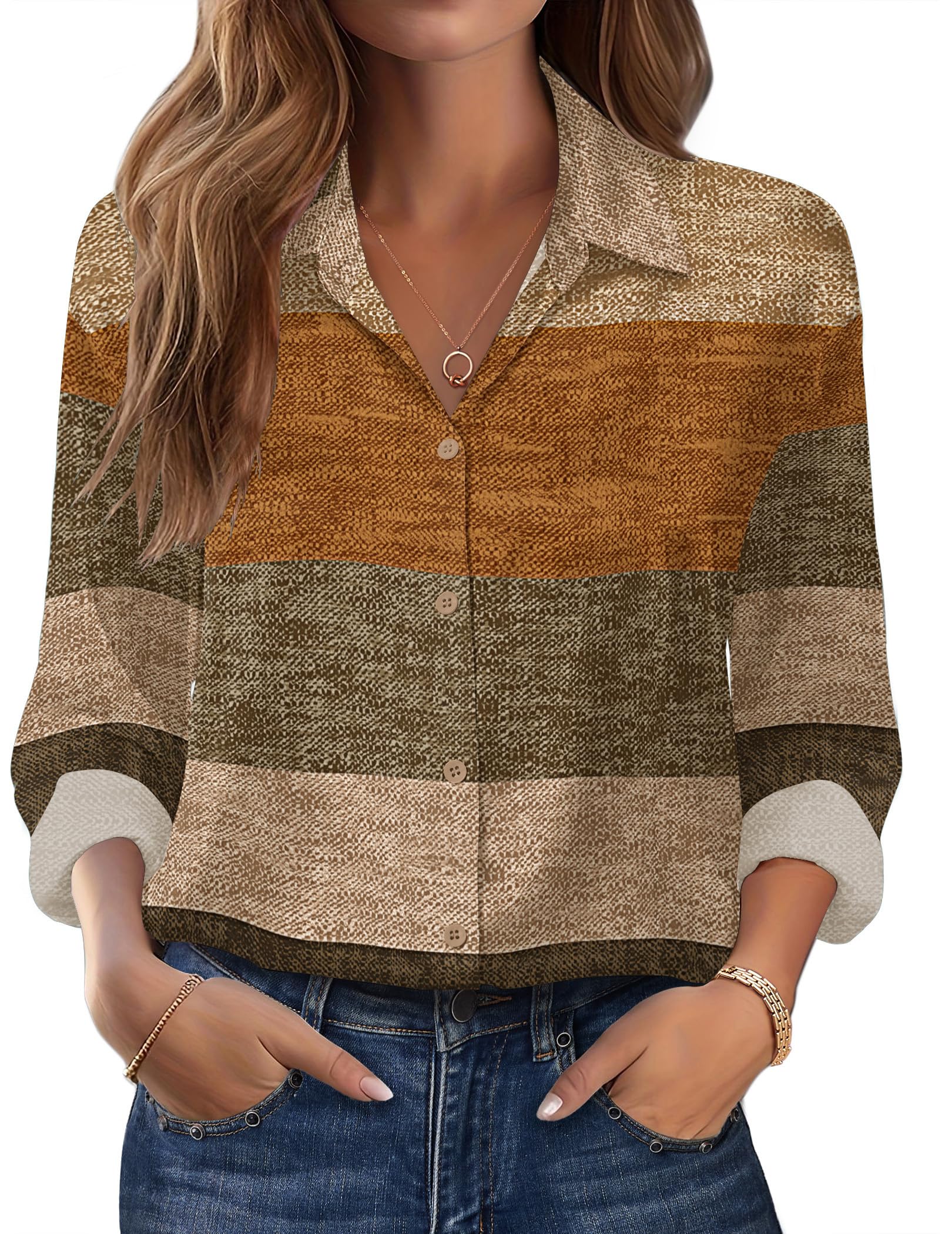 Zeagoo Womens Tops Long Sleeve Satin Silk Button Down Shirts Casual Business Dressy Blouses Fall Clothes