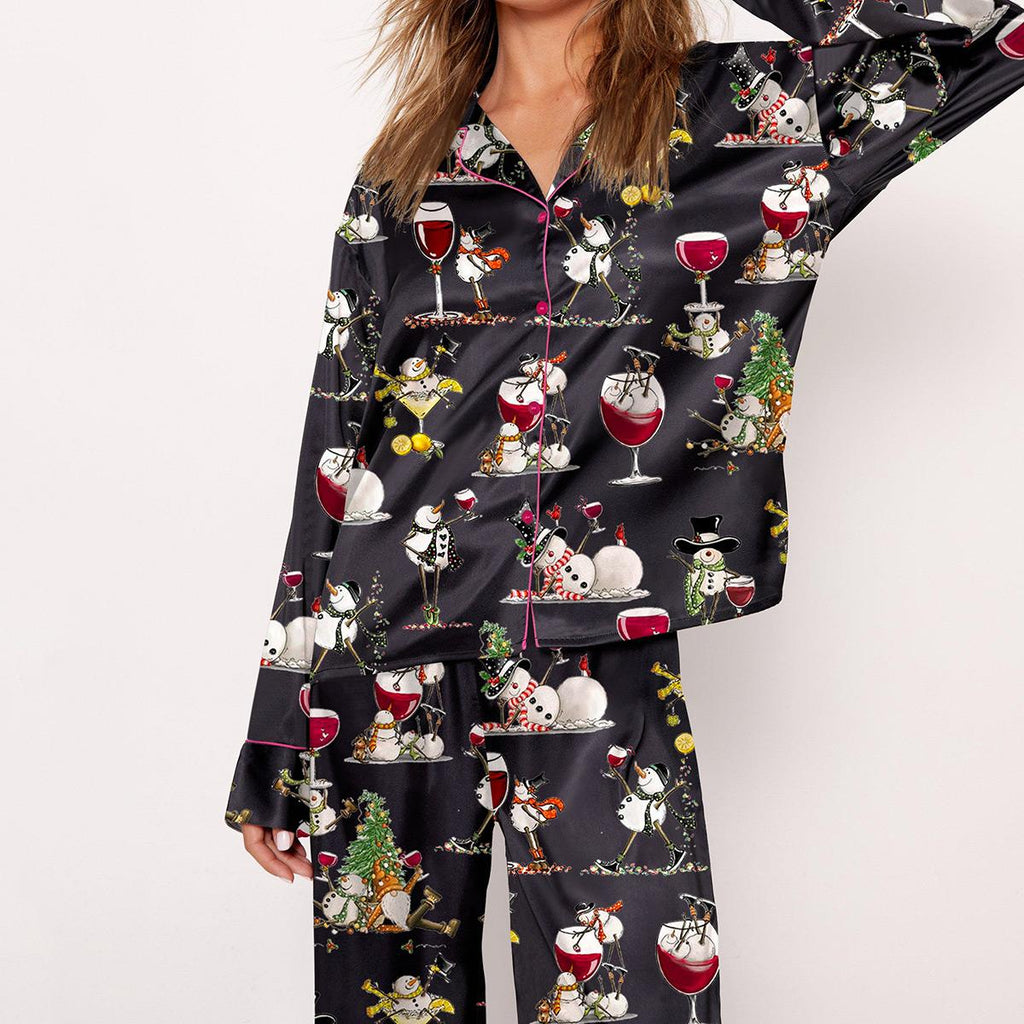 SHESHOW Winey Snowman Pajama Set