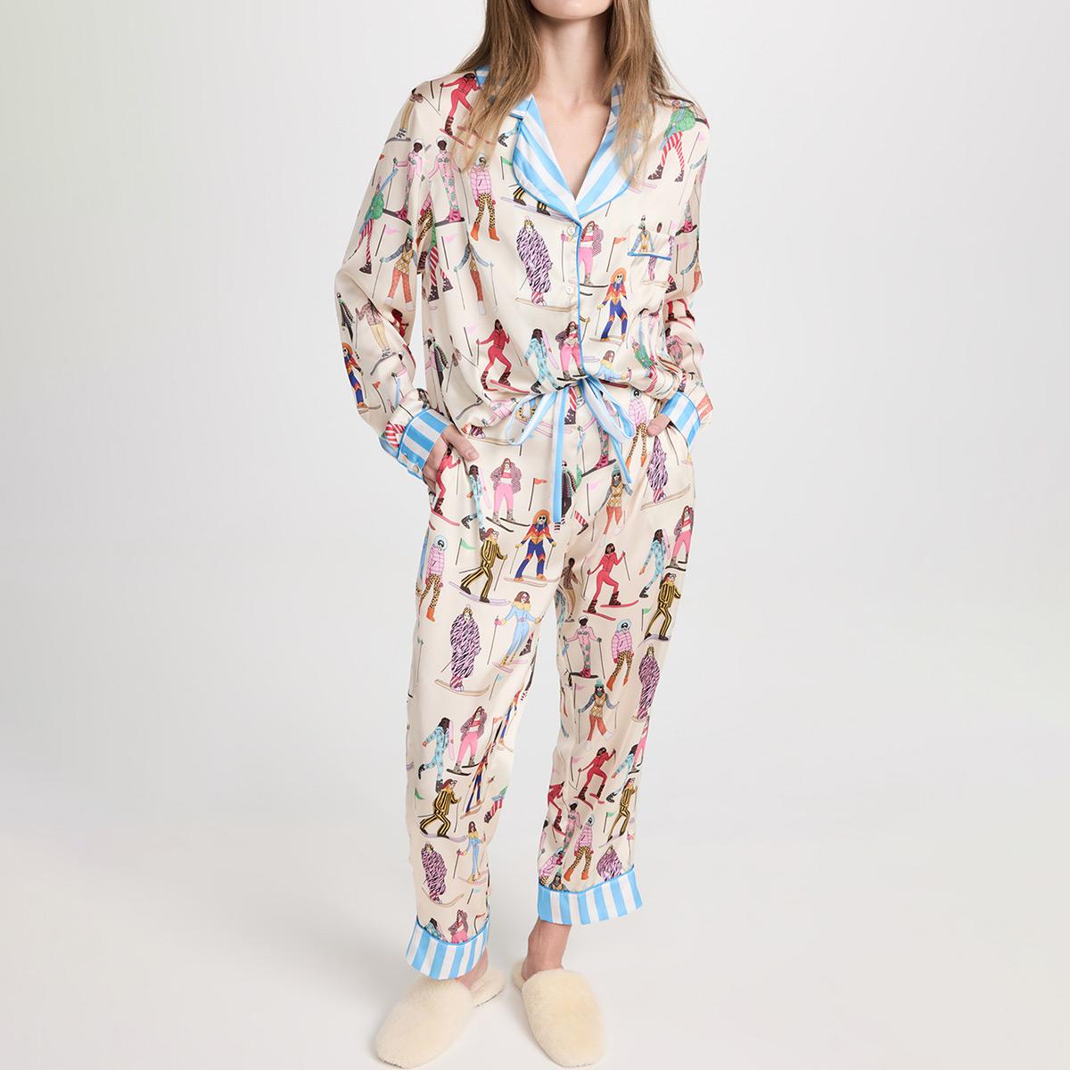 SHESHOW Ski Satin Pajama Set