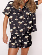 SHESHOW Espresso Martini Satin Pajama Set For Women