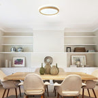 Lighting - Modern Wood Grain Flush Mount Ceiling Light Milky White LED Fixture for Living Room Bedroom