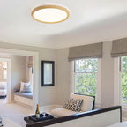 Lighting - Modern Wood Grain Flush Mount Ceiling Light Milky White LED Fixture for Living Room Bedroom