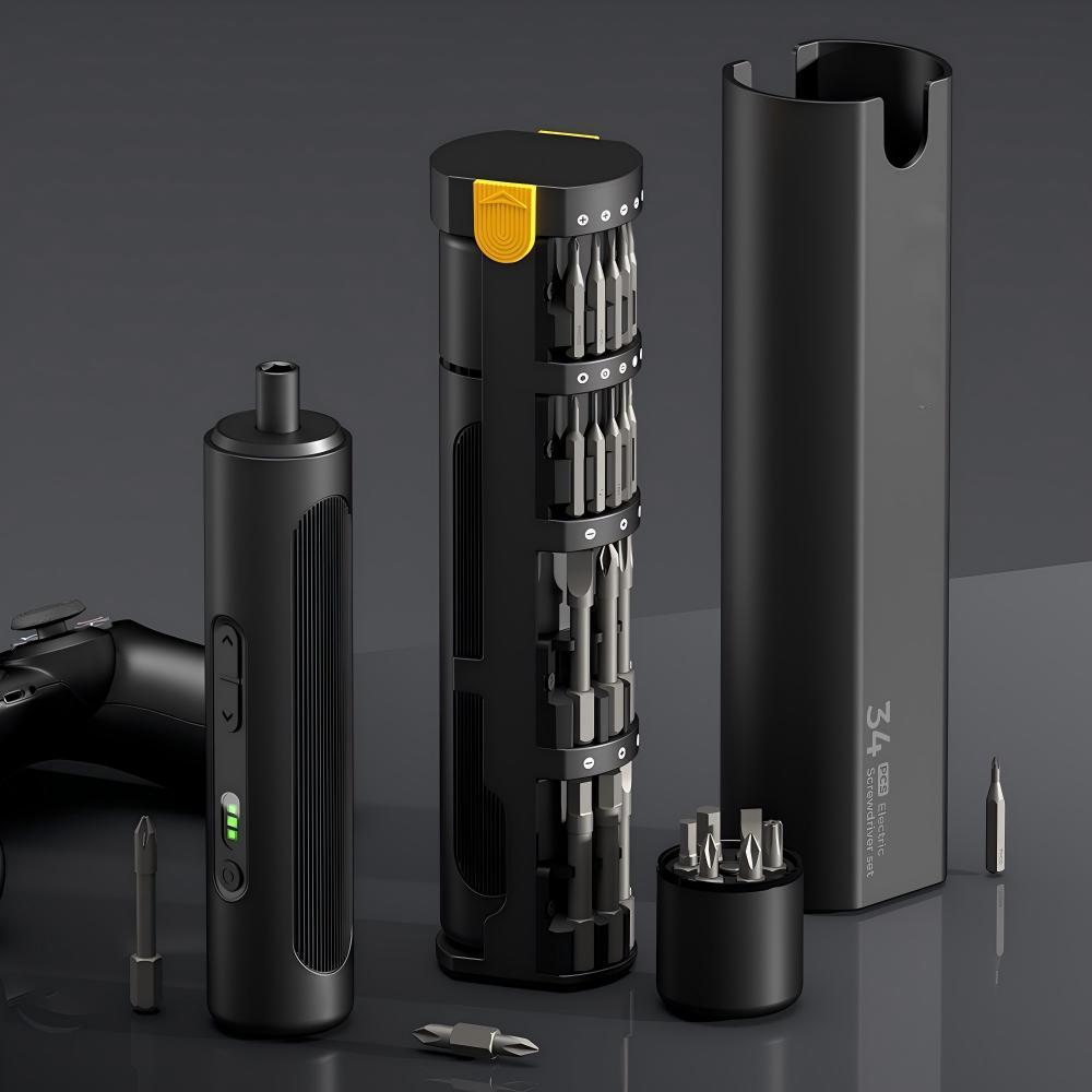 Precision Tools - 35-in-1 3.7V Black Elegant 280 Magnetic Storage Box Electric Screwdriver